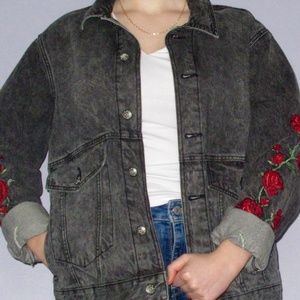 Oversized Black Denim Jacket